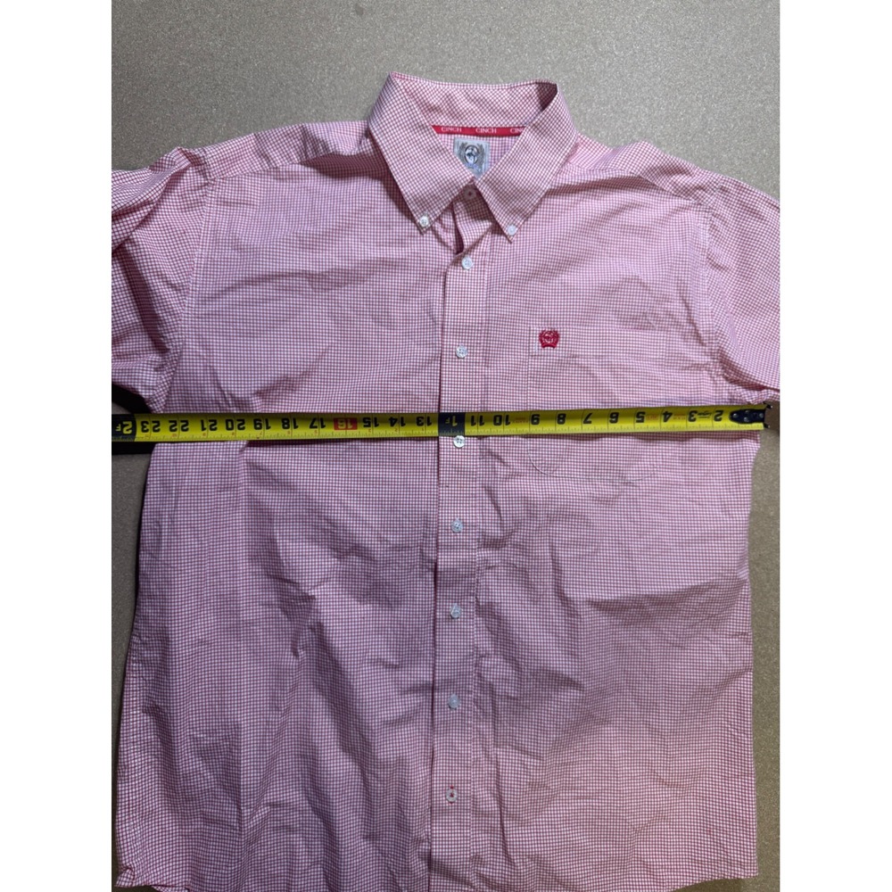 Cinch Red Checkered‎ Western Short Sleeve Button Up Shirt Mens Size M - Picture 4 of 9